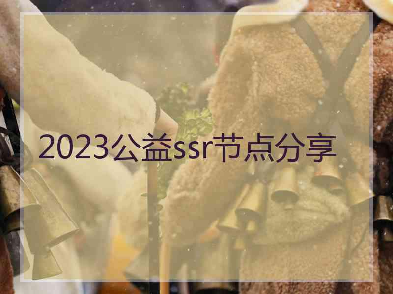 2023公益ssr节点分享