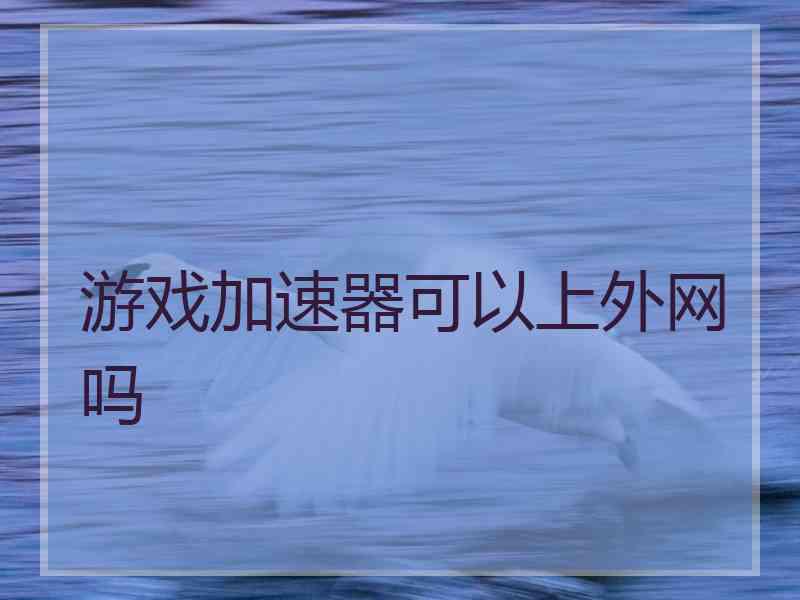 游戏加速器可以上外网吗