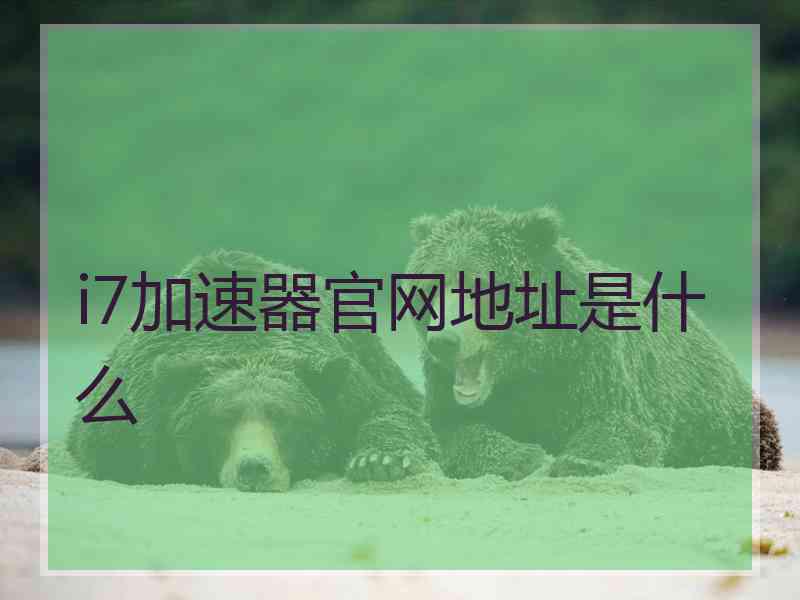 i7加速器官网地址是什么