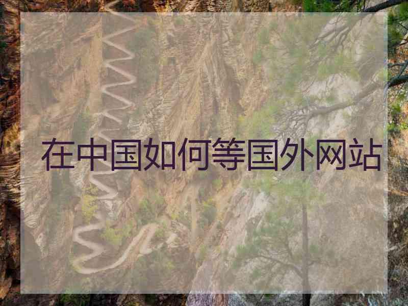 在中国如何等国外网站