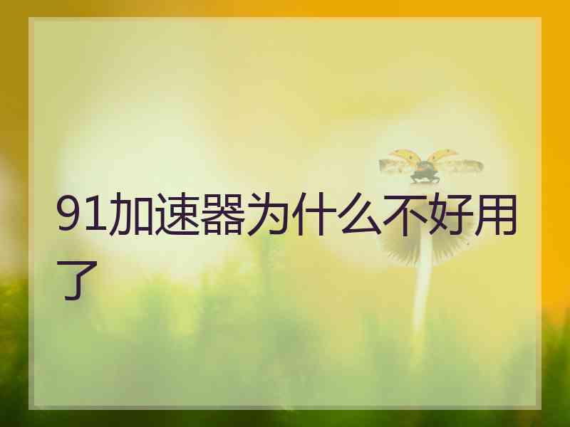 91加速器为什么不好用了