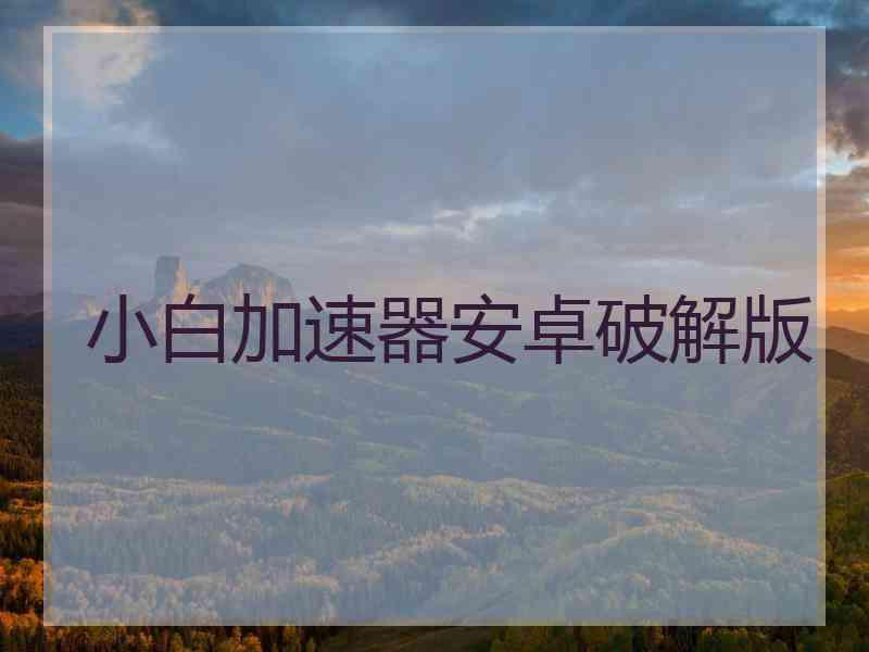小白加速器安卓破解版