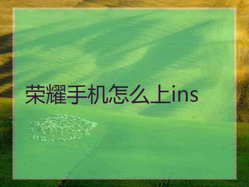荣耀手机怎么上ins