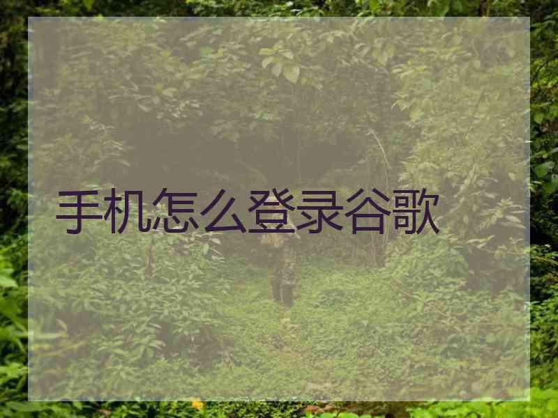 手机怎么登录谷歌
